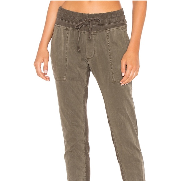 JAMES PERSE - Contrast Sweatpants in Army Green size: 1 - Picture 2 of 13